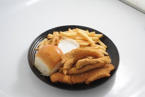 Fish Meal With Fries and Roll